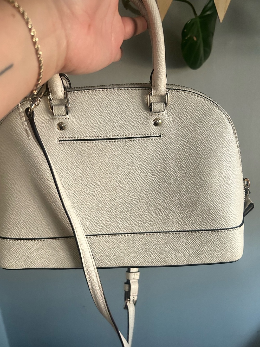 Coach Cream Pebbled Leather Dome Satchel - Picture 2 of 10